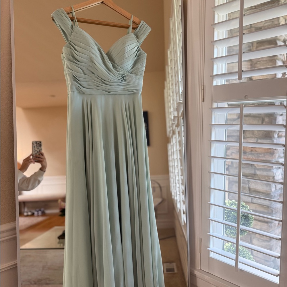 Bridesmaid Sage Green Sleeveless Dress